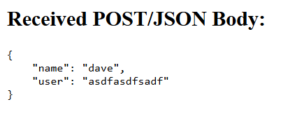 API response to HTML POST request