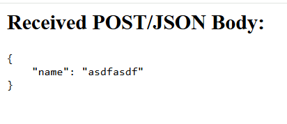 API response to HTML POST request